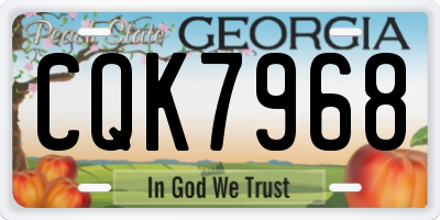 GA license plate CQK7968