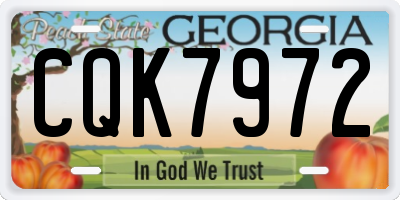 GA license plate CQK7972