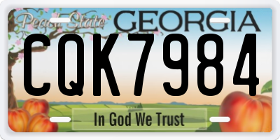 GA license plate CQK7984