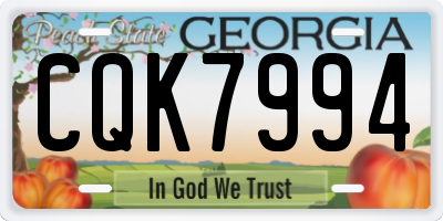 GA license plate CQK7994