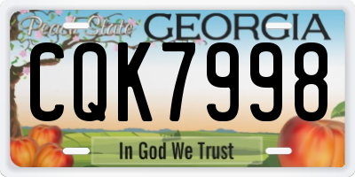 GA license plate CQK7998