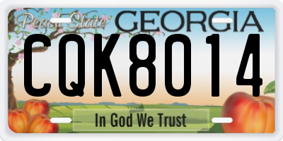 GA license plate CQK8014
