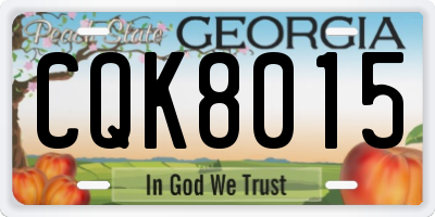 GA license plate CQK8015