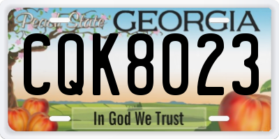 GA license plate CQK8023