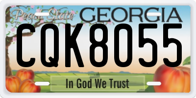 GA license plate CQK8055