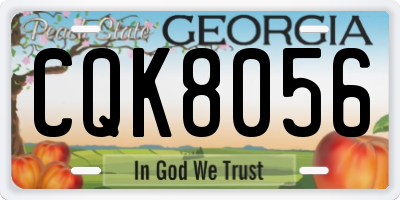 GA license plate CQK8056
