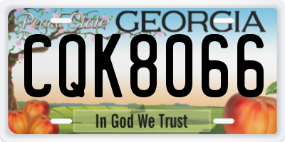 GA license plate CQK8066