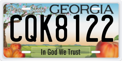 GA license plate CQK8122