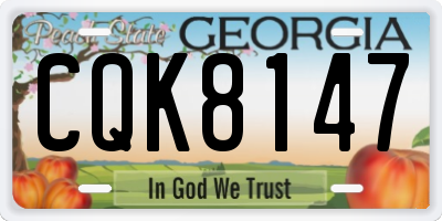 GA license plate CQK8147