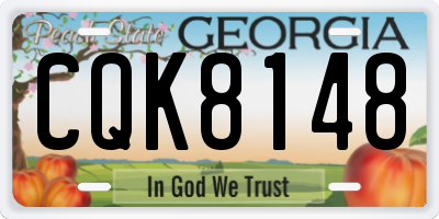 GA license plate CQK8148