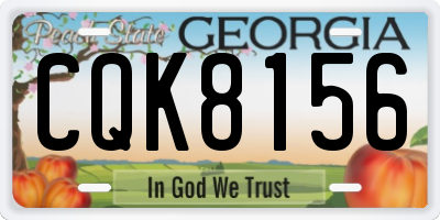 GA license plate CQK8156