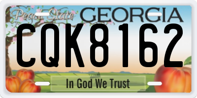 GA license plate CQK8162