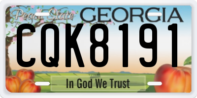 GA license plate CQK8191