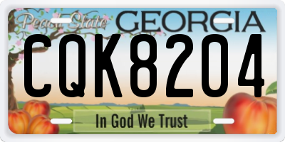 GA license plate CQK8204
