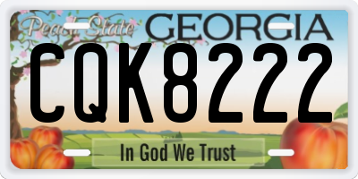 GA license plate CQK8222