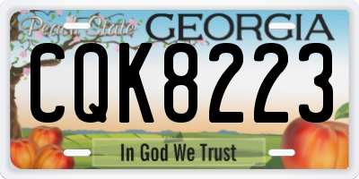 GA license plate CQK8223