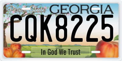 GA license plate CQK8225