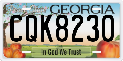 GA license plate CQK8230