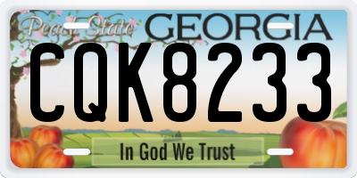 GA license plate CQK8233