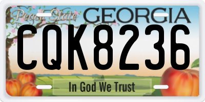 GA license plate CQK8236