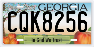 GA license plate CQK8256