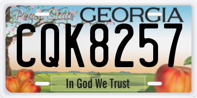 GA license plate CQK8257