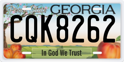 GA license plate CQK8262