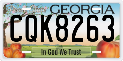 GA license plate CQK8263