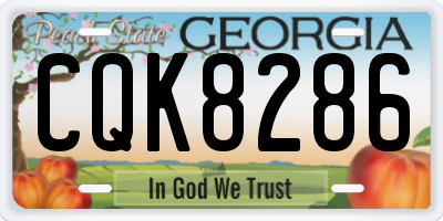 GA license plate CQK8286