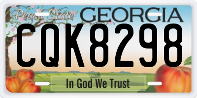 GA license plate CQK8298