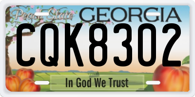 GA license plate CQK8302