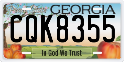 GA license plate CQK8355