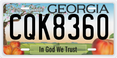 GA license plate CQK8360