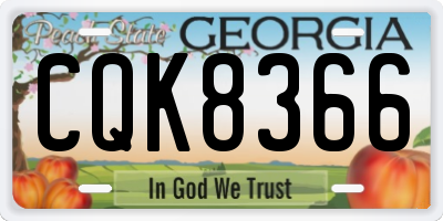 GA license plate CQK8366