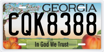 GA license plate CQK8388