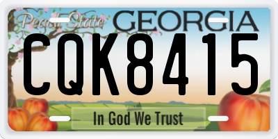 GA license plate CQK8415