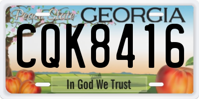 GA license plate CQK8416