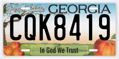 GA license plate CQK8419