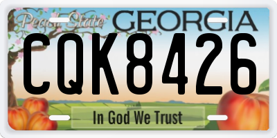 GA license plate CQK8426