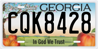 GA license plate CQK8428