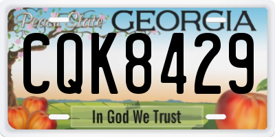 GA license plate CQK8429