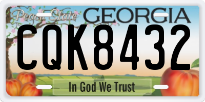 GA license plate CQK8432