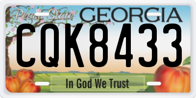 GA license plate CQK8433