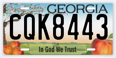 GA license plate CQK8443