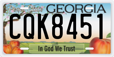 GA license plate CQK8451