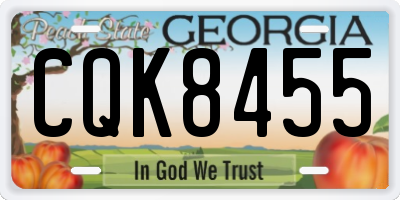 GA license plate CQK8455