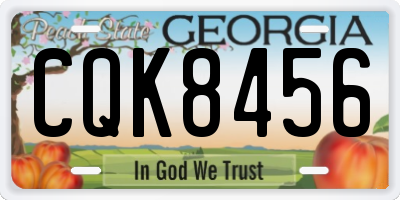 GA license plate CQK8456