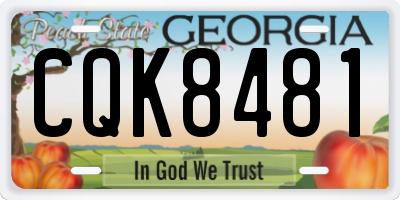 GA license plate CQK8481
