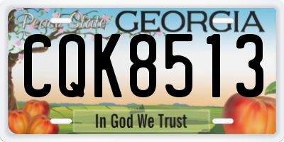 GA license plate CQK8513