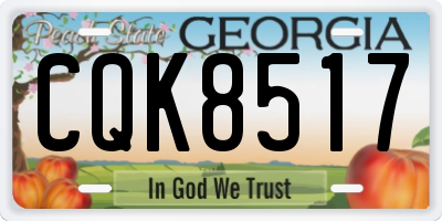 GA license plate CQK8517